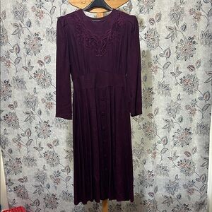 Elegant Purple Lace Dress